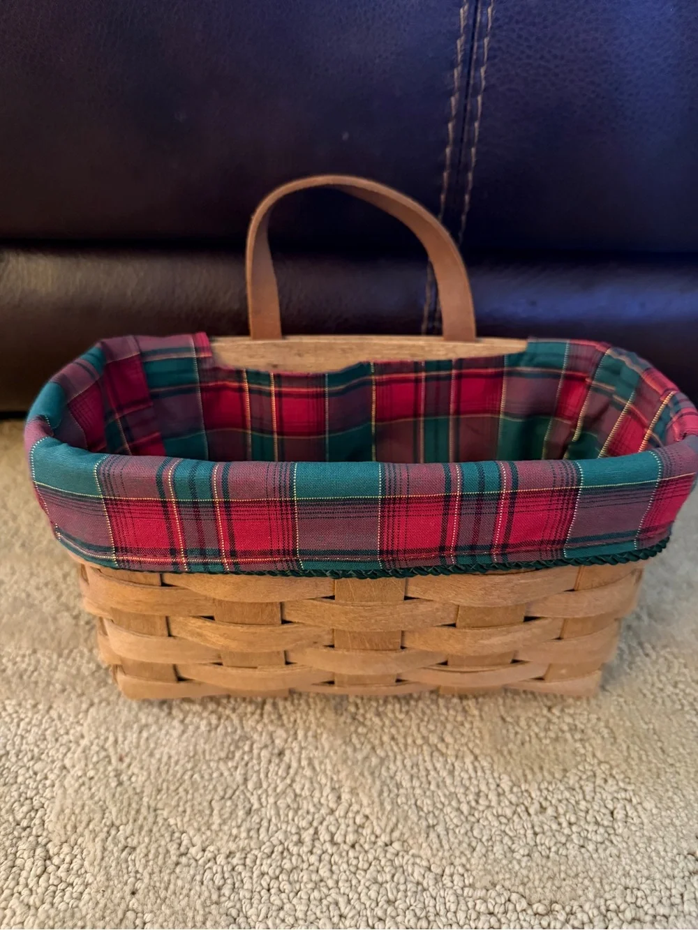 Natural Brown Woven Storage Basket with Handle